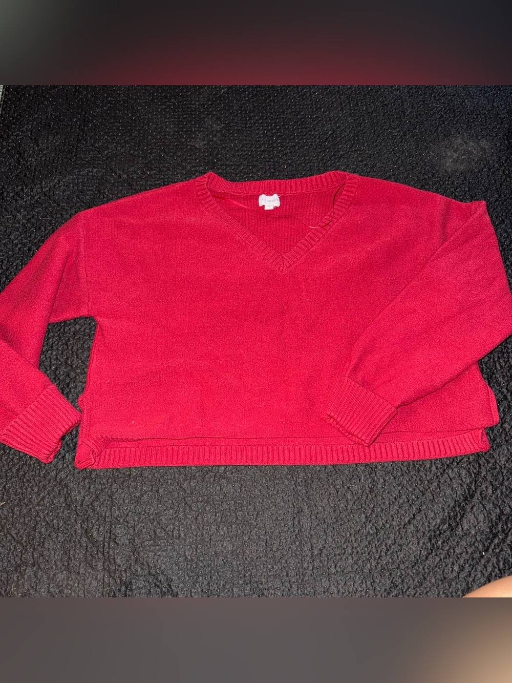 La Hearts Red V-Neck Knit Sweater